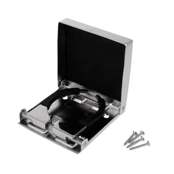 

Stainless Steel Adjustable Folding Bottle Holder Drink Cup Stand Mounted on Car Boat Fishing Box Yacht Caravan