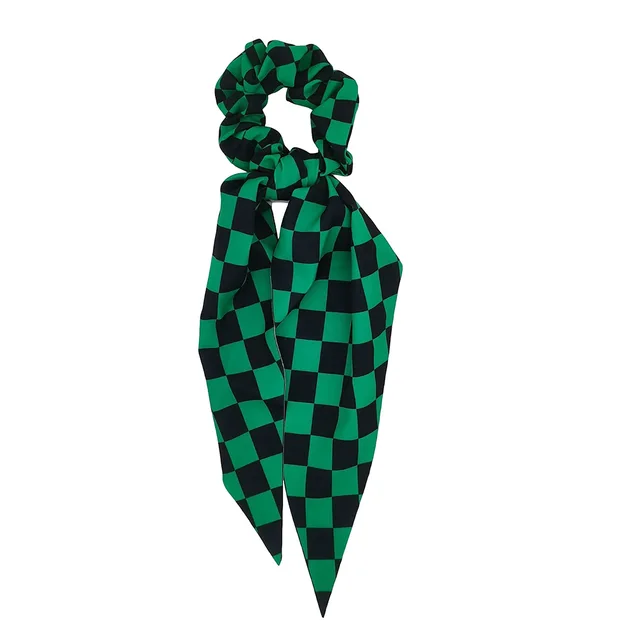 Anime Demon Slayer Cosplay Hair Ring Ribbon Nezuko Zenitsu Tanjirou Fashion Scrunchies Hair Accessories Girl Costume Props tanjirou