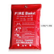 1 м X 1 м противопожарное одеяло из стекловолокна противопожарное средство аварийное спасение белый пожарный приют Защитная крышка в случае пожара, при пожаре одеяло