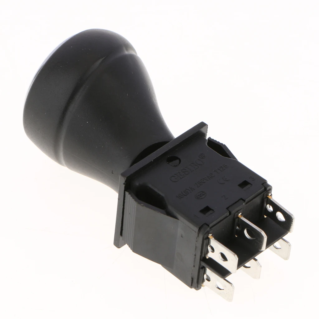 On-Off-On 6-Pin 3 Position Joystick Switch Replacement Car Putter Switches with Long-lasting Durability, 3Pack, Black