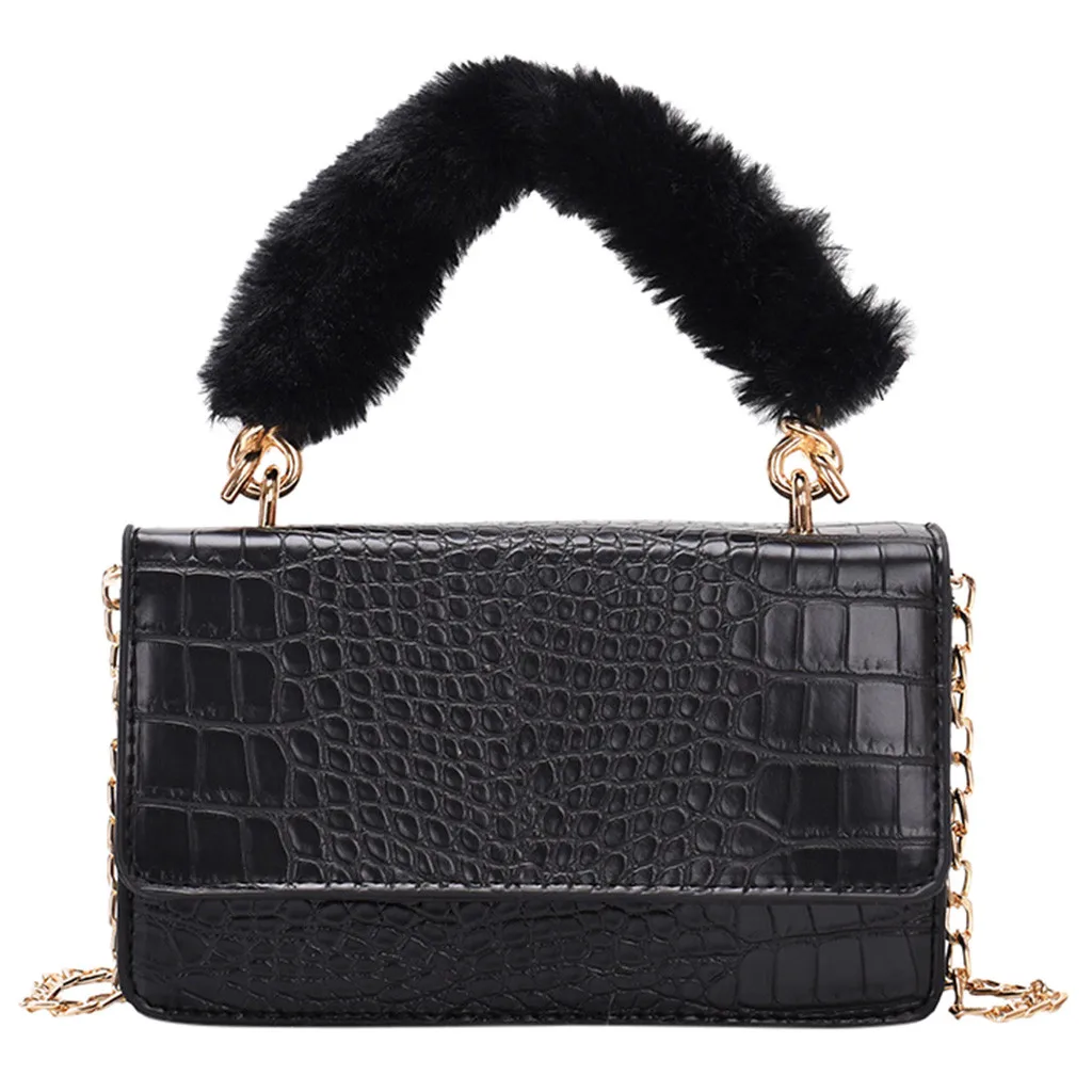 

solid color aligator Women Bag Crocodile Pattern Chain High capacity wicker bag Versatile Shoulder Slanting Small Square Bag #ZD