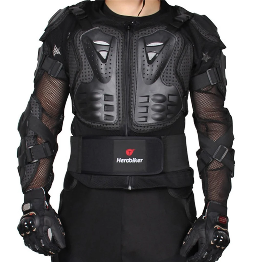 for  Dirt Bike Full Body Jacket Chest Spine Protective Gear Black for Cross Country Riding Black S - 3XL
