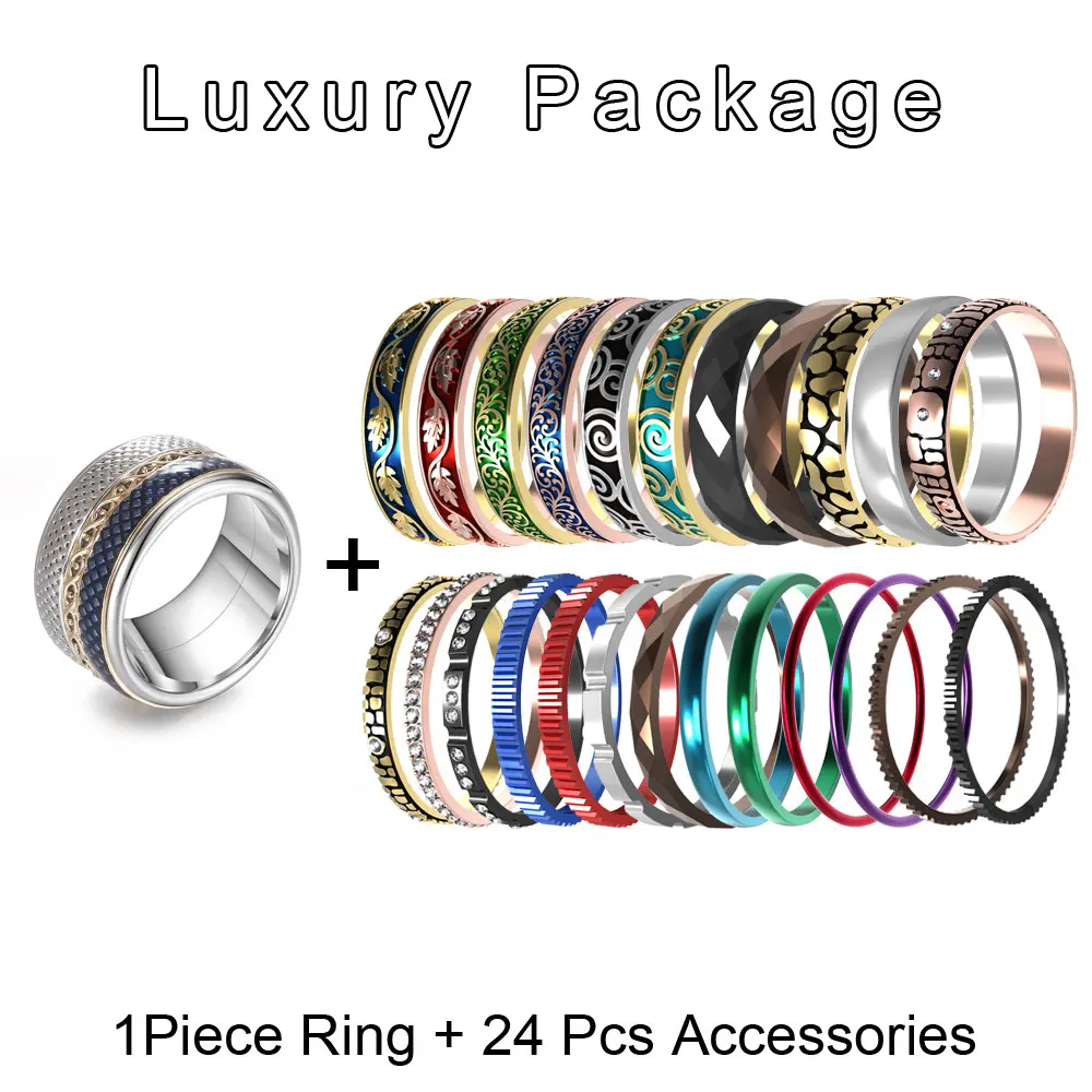 band rings Cremo титановые черные кольца Stackable со сменным ремешком коричневого сечения из нержавеющей стали сияющее обручальное кольцо anillos Mujer - Цвет основного камня: band rings