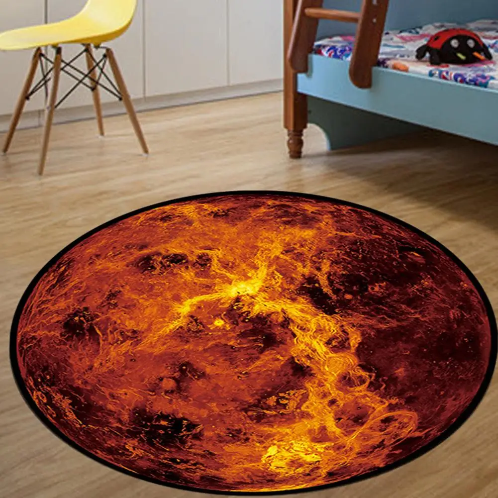 Round Earth Moon Planet 3D Print Soft Carpet Anti-slip Rug Floor Mat Home Decor | Дом и сад