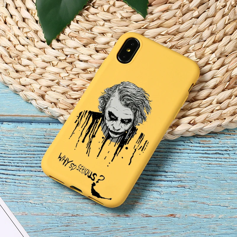 Роскошный чехол Joker для iPhone 11, XR, X, Xs, Max, 8, 7, 6 Plus, 6 S, силиконовый чехол для телефона, мягкий смарт-чехол, крутые чехлы - Цвет: Joker2 Yellow