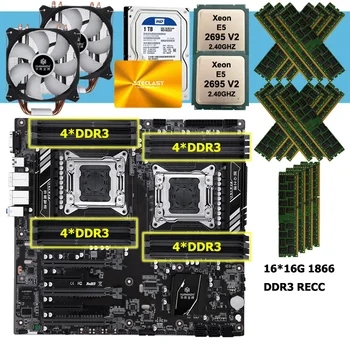 شراءHUANANZHI X79-16D اللوحة الأم مع المزدوج سيون المعالج E5 2695 V2 CPU مبردات 240G SATA SSD 1 تيرا بايت HDD RAM 256G(16*16G) 1866 RECC