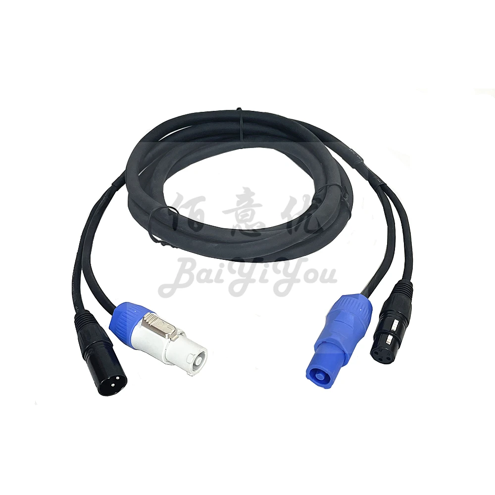 Câble DMX Powercon – 1 Mètre – Combinaison Prise Powercon Et XLR DMX – Pour éclairage Scénique – Transmission Signal Et Alimentation