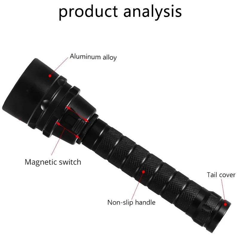 ZK20 Дайвинг флэш-светильник T6 подводный светодиодный светильник s 100 м подводный безопасный погружной светильник фонарь для подводных видов спорта