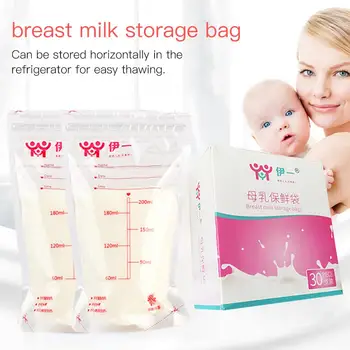 

30 Pieces 200ml Milk Freezer Bags Mother Milk Baby Food Storage Breast Milk Storage Bag BPA Free Baby Safe Feeding Bags Feeding