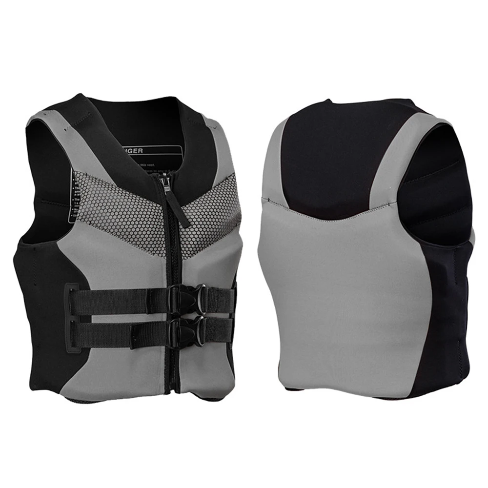 Lifesaving Vest Life Jacket Swimming Fishing Drift Suit w/Whistle Black Adults 