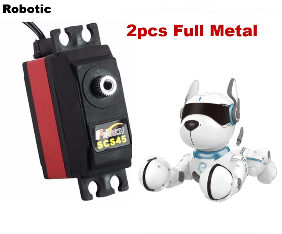 New Full Metal 6V 4.5kg Micro Smart Rc Servo SCS45 Remote Control Electronic Intelligent Dog Robot Toy Parts For Children | Игрушки и