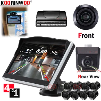 

Koorinwoo Parkmaster Starlight HD Car Video Parking Sensors 8 Front back with Rear View Camera LCD Suction Window Alert for Safe