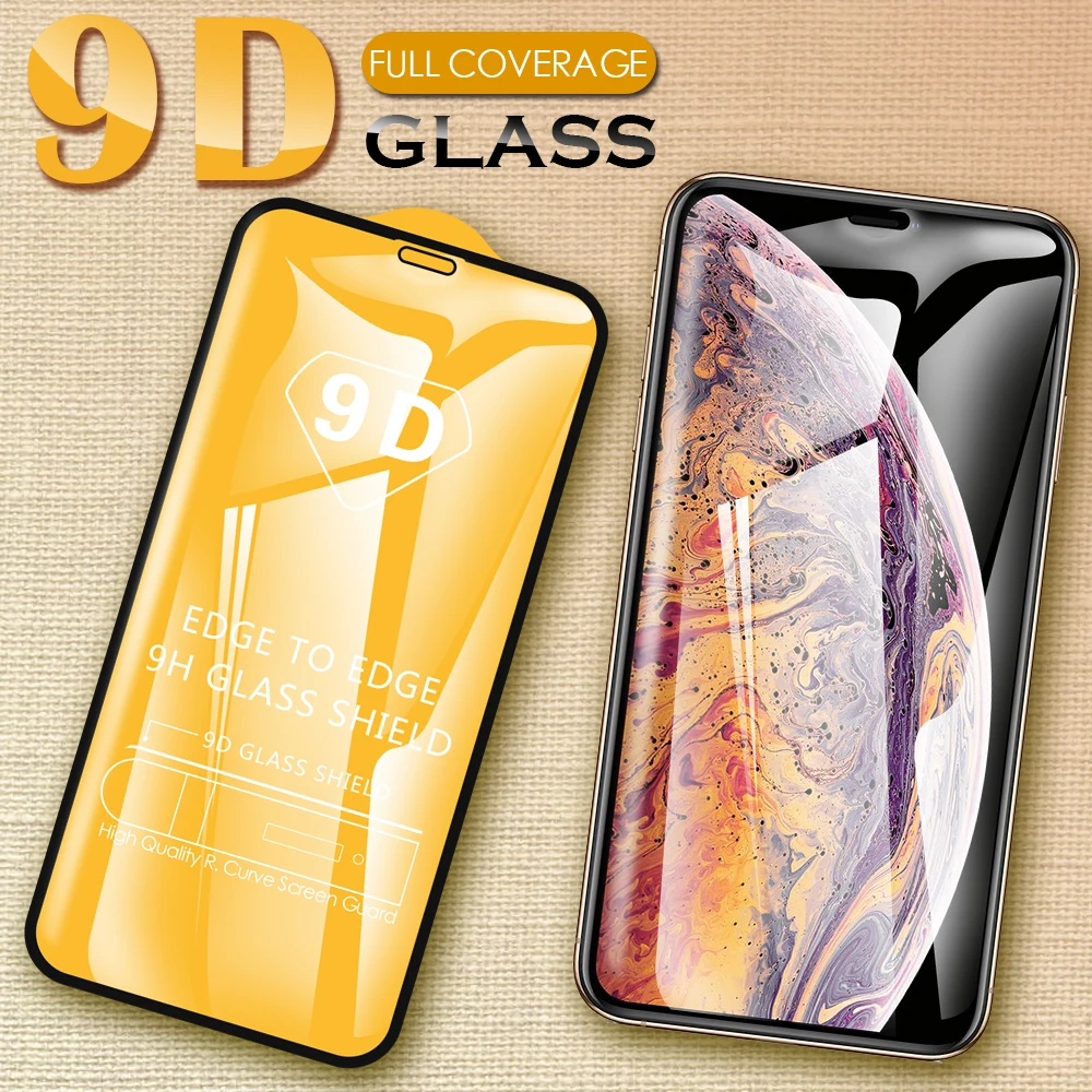 9D Защитная пленка для iPhone 13 12 mini 11 Pro Max X XS XR 8 7 6 6S Plus полное покрытие защита экрана