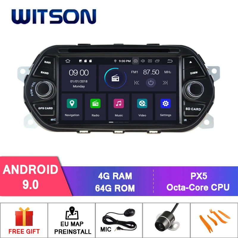 DE со! WITSON Android 9,0 Восьмиядерный PX5 автомобильный dvd-плеер для FIAT TIPO EGEA- ips 4 Гб ram 64 Гб rom Автомобильный gps навигатор - Цвет: PX5 64GB ROM