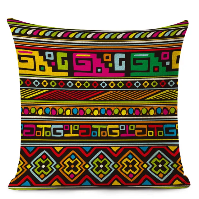 Чехол для подушки в этническом стиле, Африканский этнический геометрический узор, декоративная наволочка, льняная наволочка для дивана, домашний декор - Цвет: 19