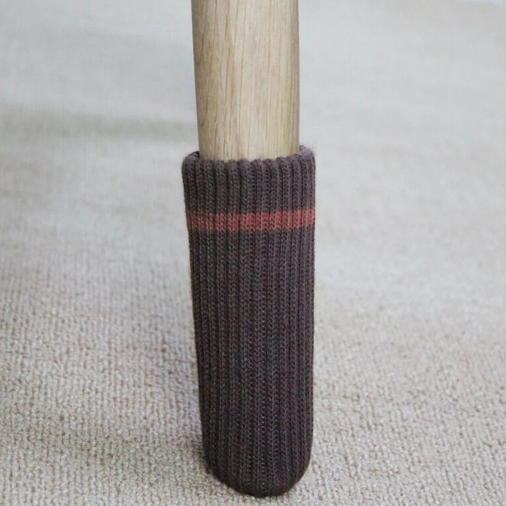 4 Pcs for Girth 9-18cm Furniture Feet Caps Covers/Knitted Chair Leg Socks Hardwood Floor Protector