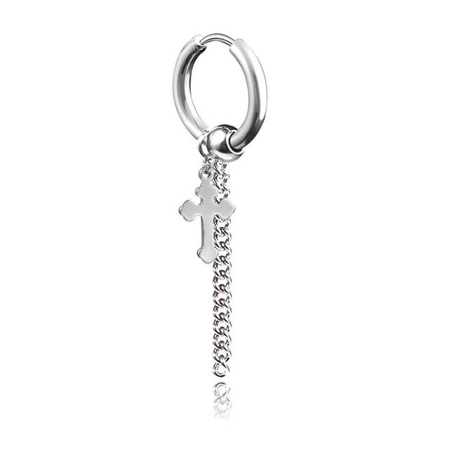 Popular Hip Hop kpop bangtan boys Stud Earrings Fashion Leaf Cross Stainless steel Pendant Earrings jewelry for men women