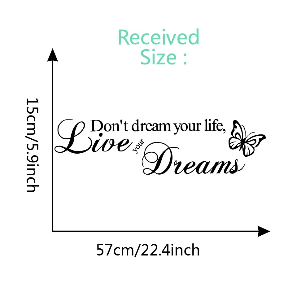DCTOP Don't Dream Your Life Art Vinyl Quote Wall Stickers Wall Decals Home Decor Live Your Dreams (1)