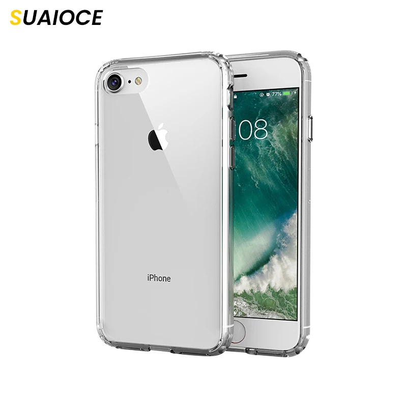 SUAIOCE Luxury Clear Phone Case For iPhone SE 2020 Case Bumper Soft TPU