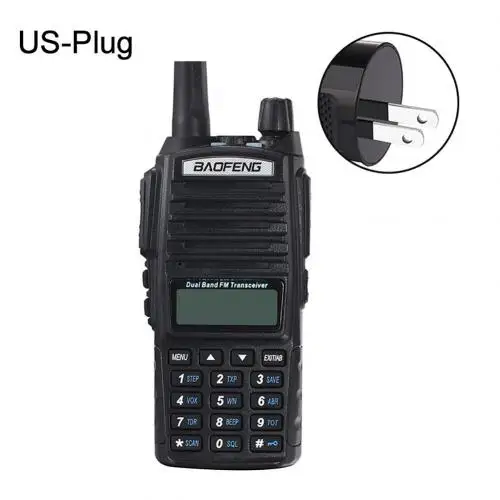 Рации Baofeng-BF-UV82 5 Вт 400-520 МГц иди и болтай Walkie Talkie “иди и מכשיר קשר Открытый Ручной двухдиапазонный двухстороннее радио FM Радио Рация для переносного приемо-передатчика niño - Цвет: Black US