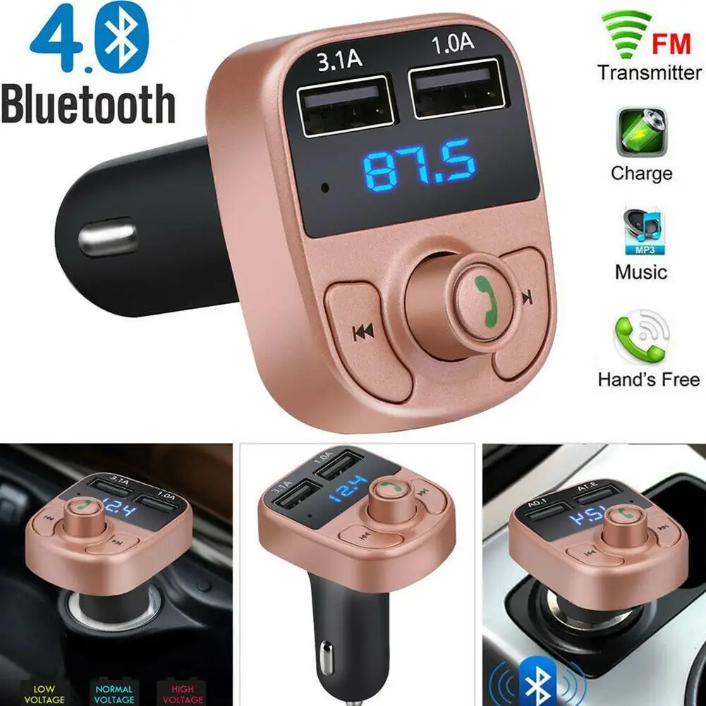 Беспроводной Bluetooth Handsfree автомобильный комплект fm-передатчик MP3-плееры двойной USB зарядное устройство