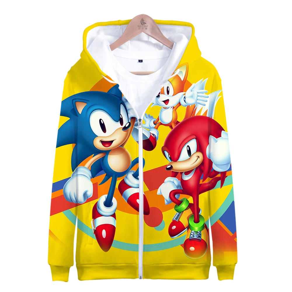 Sonic зубная щётка модная одежда с героями мультфильма Толстовка Harajuku толстовки на молнии с капюшоном Для женщин/Для мужчин Новая горячая Распродажа Повседневное Толстовки с капюшоном на молнии