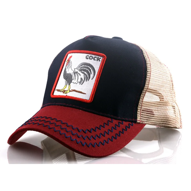 

2019 Fashion Animals Embroidery Baseball Caps Men Women Snapback Hip Hop Hat Summer Breathable Mesh Sun Gorras Unisex