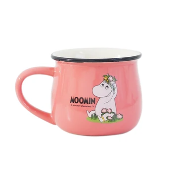 

Lovely Fairy Mumin Mink Cups and Mugs For Water Children's Gift Pink Cartoon Hippo Moomin Ceramic Big Belly Cup
