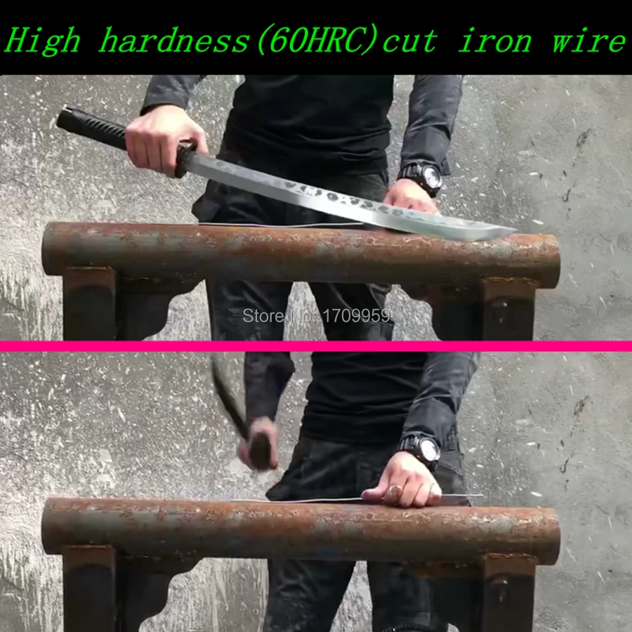 Chinese KungFu Battle Waist Knife Saber Strong High Manganese Steel Blade Sharp WuShu Broadsword Dao Sword