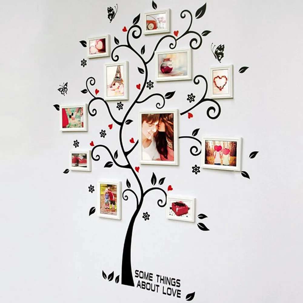 DIY семейная фоторамка Дерево Наклейка на стену домашний Декор Гостиная Спальня наклейки на стены плакат украшение дома обои# LR3