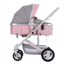 BETSOCCI high view baby stroller bidirectional reclinable baby wheelchair baby four-wheeled wheelbarrow