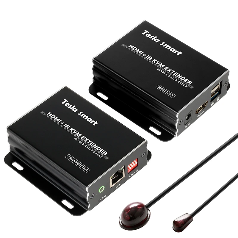 

120M KVM Extender HDMI extender KVM USB2.0 HDMI KVM Extender by CAT5e/6 TCP/IP 3D 1080p@60Hz HDCP (One Sender+One Receiver)