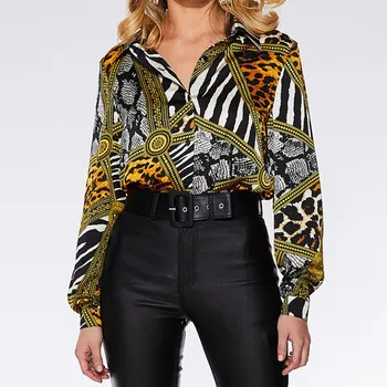 

3XL Plus Size Leopard Women Blouses 2020 Autumn Summer Office Ladies Casual Retro Printed Blouse Long Sleeve Tops Fashion Shirt