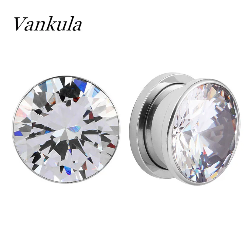 Серьги-расширители Vankula из нержавеющей стали 316L ювелирные изделия с камнем