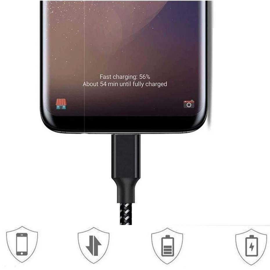 USB C кабель 3A Быстрая зарядка 5 упаковка USB A к type C зарядное устройство для samsung Galaxy S10 S10E S9 S8 Plus Note 10 9 8 Moto Z LG