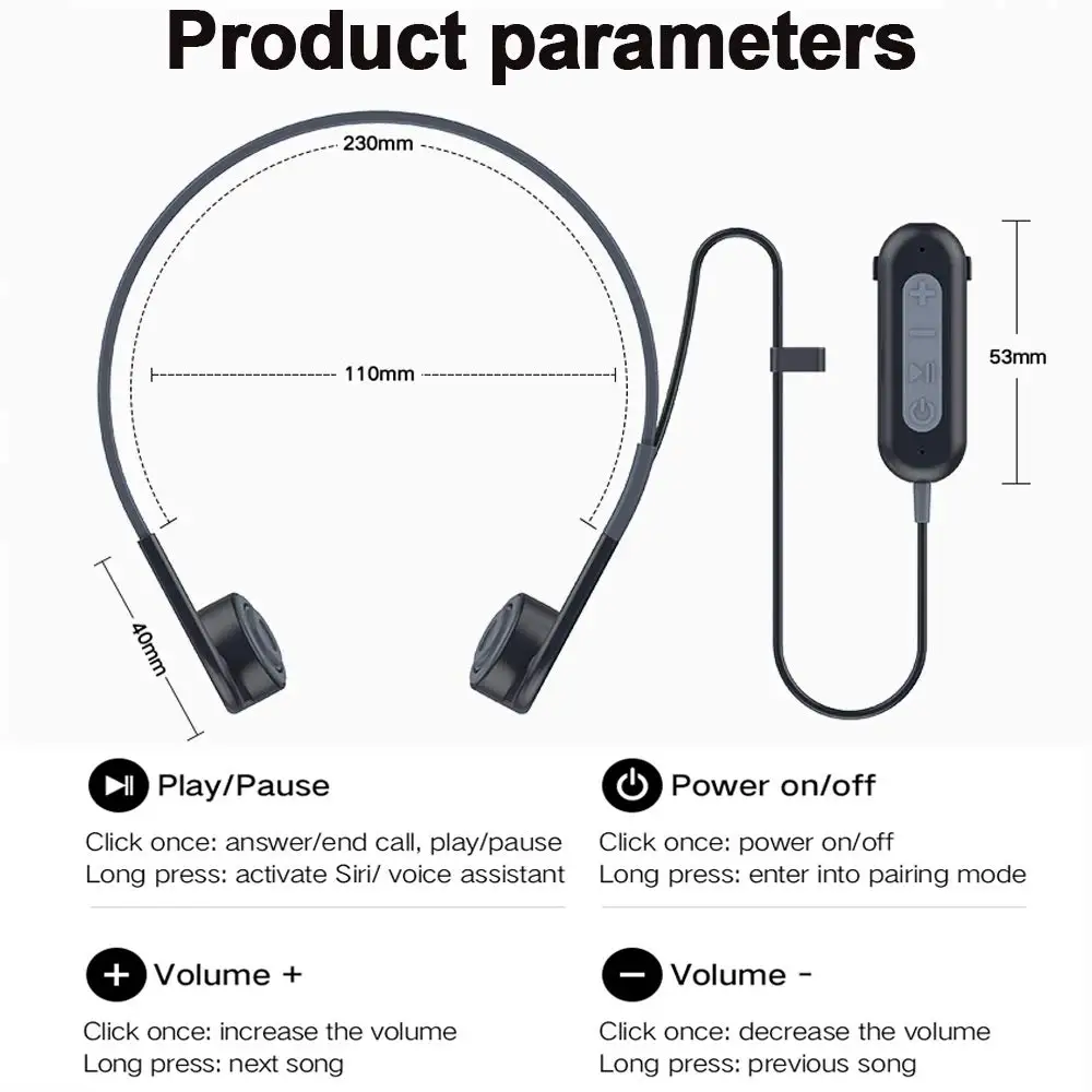 Vidonn Q2 Беспроводные спортивные наушники, костяные проводные наушники, Bluetooth 5,0, сверхлегкие, устойчивые к поту, открытые наушники с микрофоном