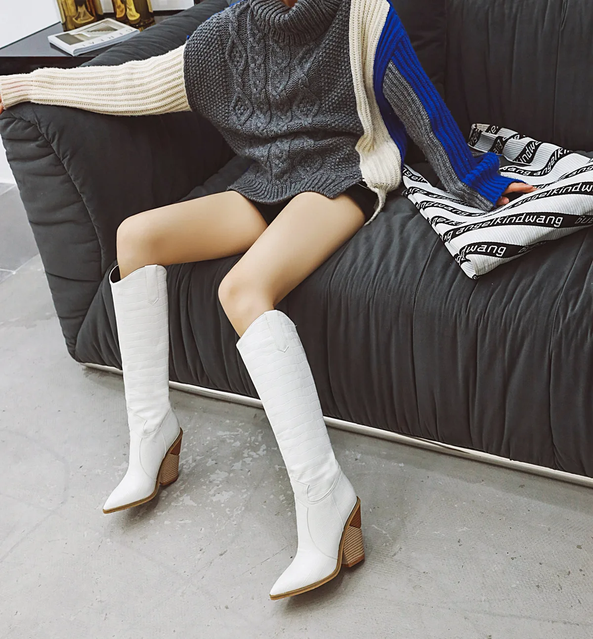 

40-48 Sharp High Boots Boots With Super High With Woman Boots