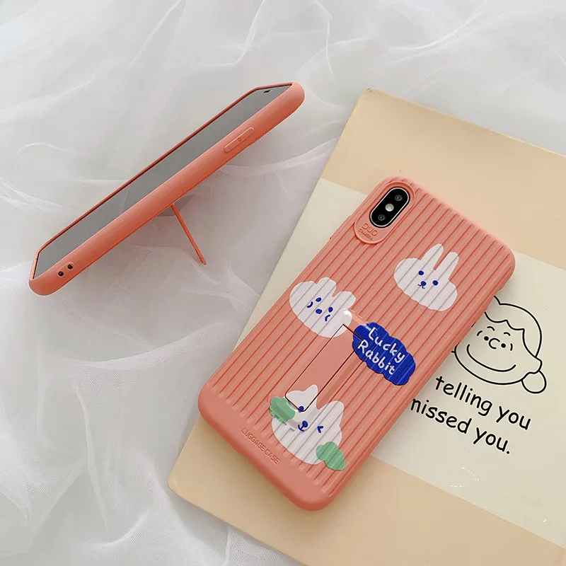 cheap Bunny Holder Case Apple Xs MAX XR Applicable Phone Case IPhone8plus 7 P 6s Cute Silica Gel