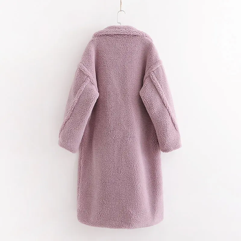 Плюшевая куртка пальто из искусственного меха длинное розовое меховое пальто Женская винтажная Меховая куртка зимнее пальто женское элегантное мохнатое меховое пальто теплое