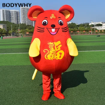 

Chinese New Year Christmas Mouse Mascot Costume Party Suits Fancy Dress Adult Birthday Gfits Costume Advertising Mascotte 2020