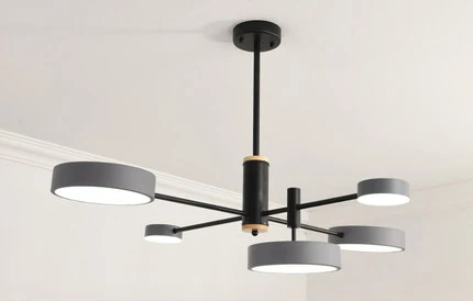 Black gray 5 head Люстра в скандинавском стиле для гостиной, светодиодный светильник в современном минималистическом стиле, лампа для ресторана, спальни, блестящее освещение в виде макарон - Цвет абажура: Black gray 5 head