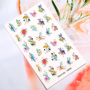 

1PC Gold Water Nail Stickers Harunouta Leaves Flower Transfer Decals Dress Slider Foil Wraps DIY Nail Art Decoration