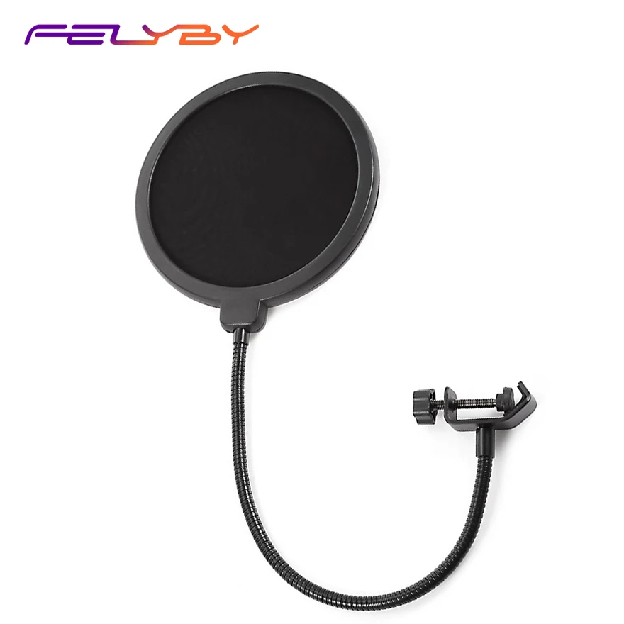 FELYBY microphone pop-up small blowout preventer for all microphones with double-layer 360° gooseneck clips | Электроника