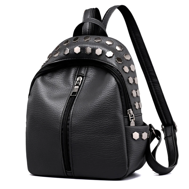 Aelicy New Style Backpack Small Women Leather Backpacks For Teenage Girls Fashion Vintage Solid Black Casual Shoulder Bag 18 | Багаж и