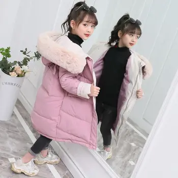 

Girls Winter Jackets 2019 Fashion Kids Cotton Thicken Warm Hooded Outwear Coat For Big Girl 4-12 Years Paraks Clj386