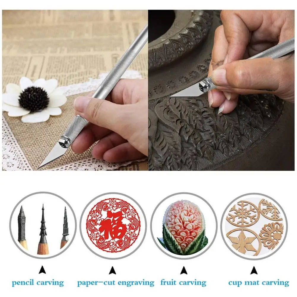 

18Pcs/Lot Carving Engraving Chisel Hand Tool Cutter Set Kit For Eraser Clay DIY Dried Flower Embossed Hand Tools
