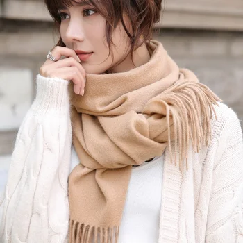 

100% Wool Scarf For Women 2020 Winter Autumn Fashion Tassel Multi-Function Wool Shawl Ladies Soft Warm Sheep Wool Scarf Pashmina