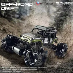 Voiture télécommandée pour enfant, jouet en alliage 1:16, 2.4Ghz, 4CH, cascade, Drift, chenille, double télécommande, retournement à 360 degrés, véhicule d'escalade, cadeau idéal 
