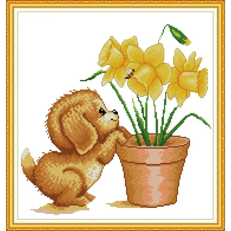 Набор для вышивки крестиком Joy Sunday Dog напечатанный холст DMC 11CT 14CT набор рукоделия