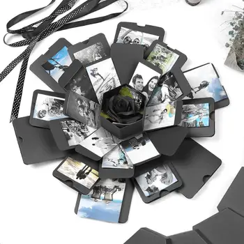 

Hexagonal Explosion Box DIY Photo Album Scrapbook Bomb Boxes Birthday Gift Easy to Use Xmas Valentine Present Surprise